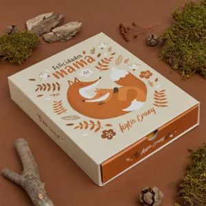 Pack regalo "Felicidades mamá" 4 pares calcetines + caja y print incluido